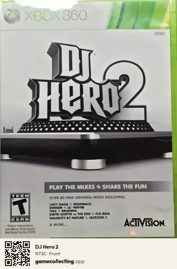 DJ Hero 2 Xbox 360, NTSC box front