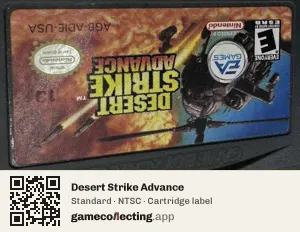 Desert Strike Advance Game Boy Advance, NTSC cartridge label