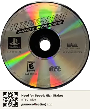 Need for Speed: High Stakes PlayStation, NTSC disc
