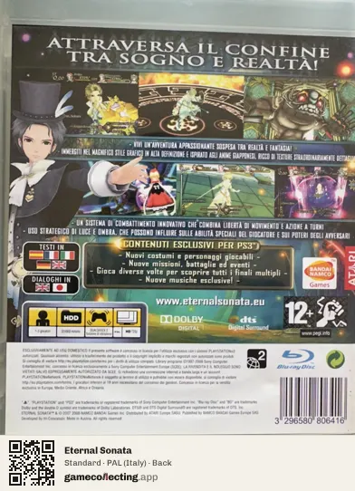 Eternal Sonata PlayStation 3, Italy box back
