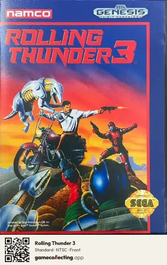 Rolling Thunder 3 Sega Mega Drive / Genesis, NTSC box front