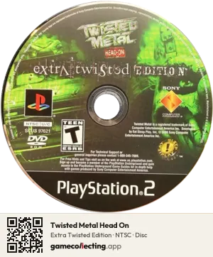 Twisted Metal Head On PlayStation 2, NTSC disc
