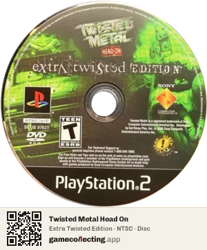 Twisted Metal Head On PlayStation 2, NTSC disc