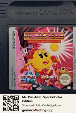 Ms. Pac-Man: Special Color Edition Game Boy Color, PAL cartridge label