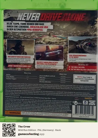 The Crew Xbox One, Germany box back
