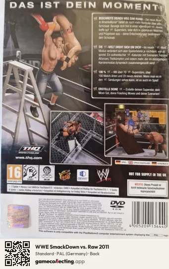 WWE SmackDown vs. Raw 2011 PlayStation 2, Germany box back
