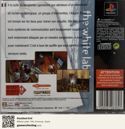 Resident Evil PlayStation, France box back