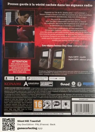 Silent Hill: Townfall PlayStation 5, France box back