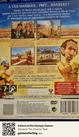 Asterix at the Olympic Games PlayStation 2, France box back