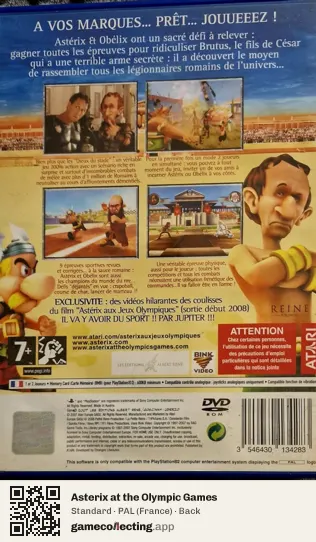 Asterix at the Olympic Games PlayStation 2, France box back