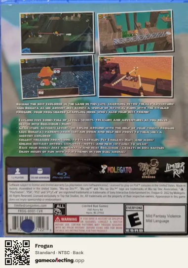 Frogun PlayStation 4, NTSC box back