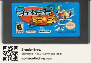 Blender Bros. Game Boy Advance, NTSC cartridge label