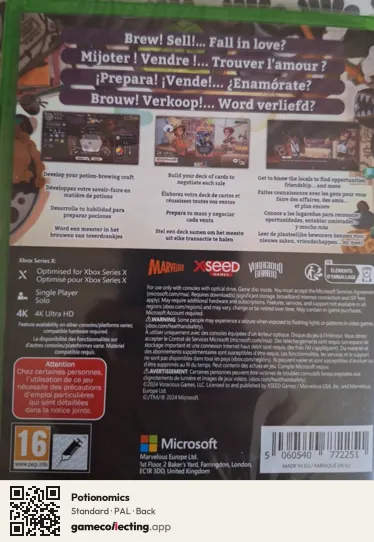 Potionomics Xbox Series X, PAL box back