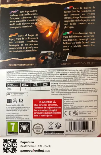 Papetura Nintendo Switch, PAL box back