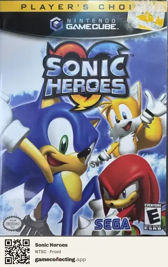 Sonic Heroes Nintendo GameCube, NTSC box front