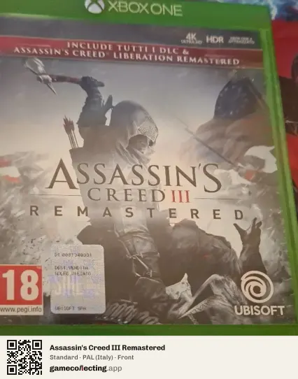 Assassin's Creed III Remastered Xbox One, Italy box front