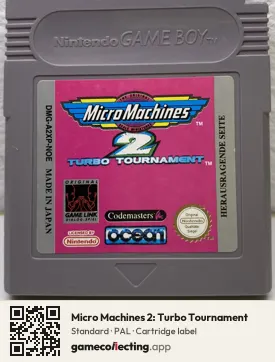 Micro Machines 2: Turbo Tournament Game Boy, PAL cartridge label