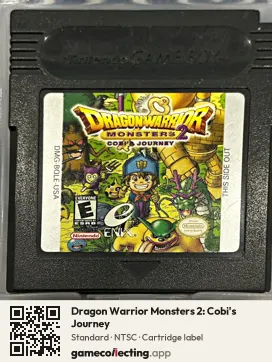 Dragon Warrior Monsters 2: Cobi's Journey Game Boy Color, NTSC cartridge label