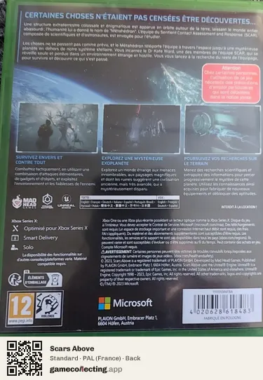 Scars Above Xbox Series X, France box back