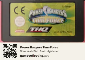 Power Rangers Time Force Game Boy Advance, PAL cartridge label