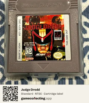 Judge Dredd Game Boy, NTSC cartridge label