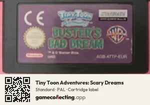 Tiny Toon Adventures: Scary Dreams Game Boy Advance, PAL cartridge label
