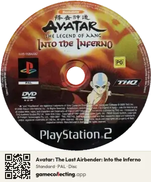 Avatar: The Last Airbender: Into the Inferno PlayStation 2, PAL disc