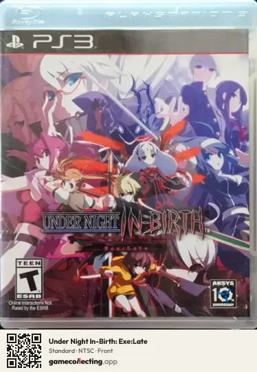 Under Night In-Birth: Exe:Late PlayStation 3, NTSC box front