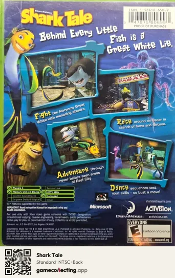 Shark Tale Xbox, NTSC box back