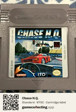 Chase H.Q. Game Boy, NTSC cartridge label