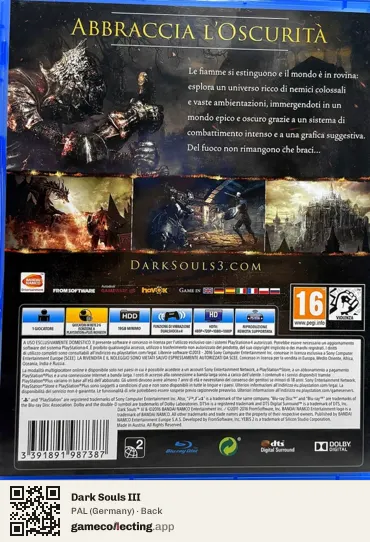 Dark Souls III PlayStation 4, Germany box back