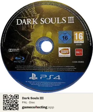 Dark Souls III PlayStation 4, PAL disc