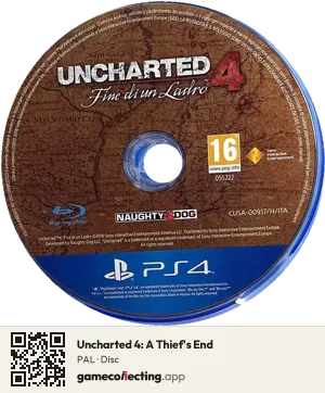 Uncharted 4: A Thief's End PlayStation 4, PAL disc