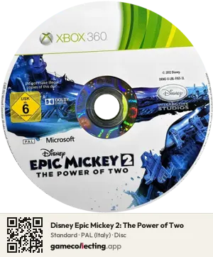 Disney Epic Mickey 2: The Power of Two Xbox 360, PAL disc