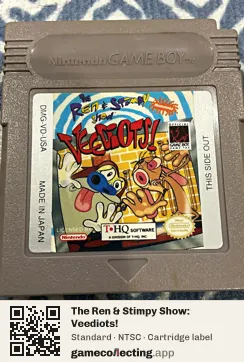 The Ren & Stimpy Show: Veediots! Game Boy, NTSC cartridge label