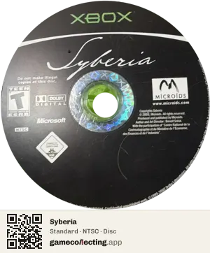 Syberia Xbox, NTSC disc
