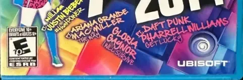 Just Dance 2014, the ESRB box on its front