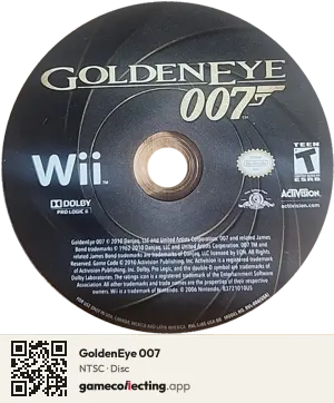 GoldenEye 007 Nintendo Wii, NTSC disc