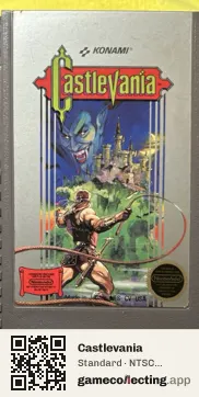 Castlevania Nintendo Entertainment System, NTSC cartridge label