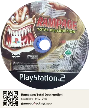 Rampage: Total Destruction PlayStation 2, PAL disc