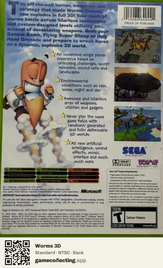 Worms 3D Xbox, NTSC box back