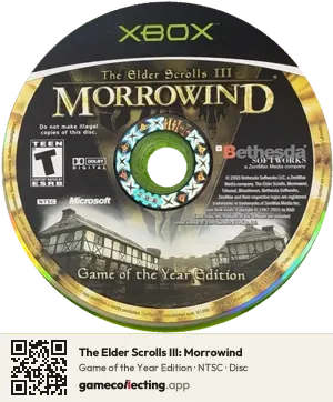 The Elder Scrolls III: Morrowind Xbox, NTSC disc