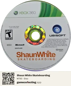 Shaun White Skateboarding Xbox 360, NTSC disc