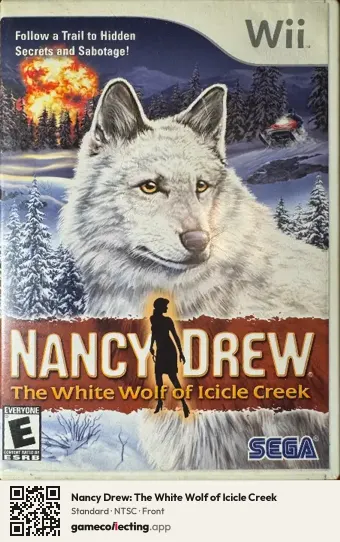 Nancy Drew: The White Wolf of Icicle Creek Nintendo Wii, NTSC box front