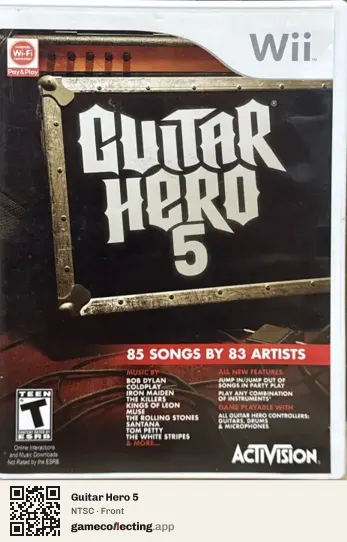Guitar Hero 5 Nintendo Wii, NTSC box front