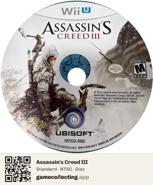 Assassin's Creed III Nintendo Wii U, NTSC disc