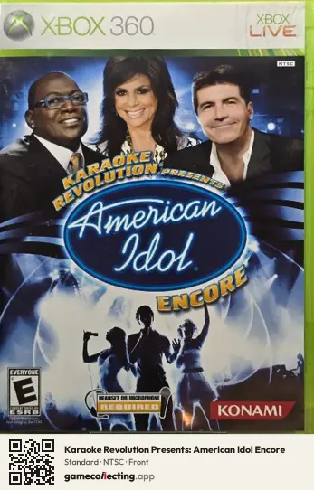 Karaoke Revolution Presents: American Idol Encore Xbox 360, NTSC box front