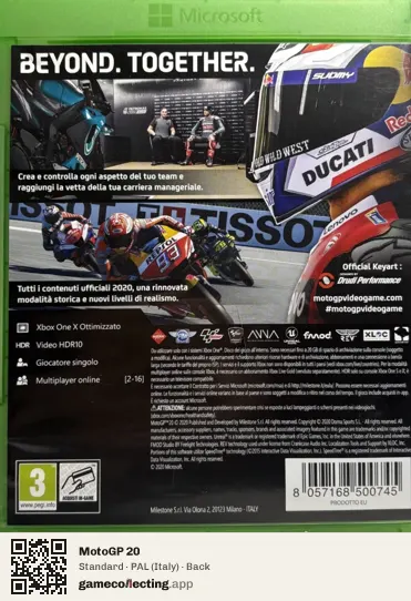 MotoGP 20 Xbox One, Italy box back