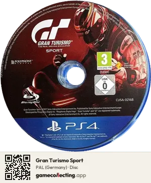 Gran Turismo Sport PlayStation 4, PAL disc