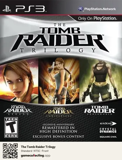 The Tomb Raider Trilogy PlayStation 3, NTSC box front